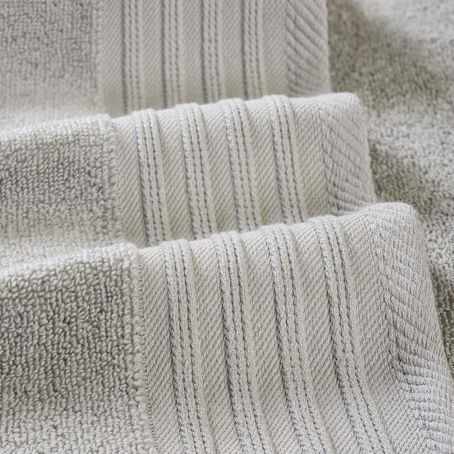 imageModern Threads 6 Piece Set 2 Bath Towels 2 Hand Towels 2 Washcloths Yarn Dyed Diamond Gate Jacquard Towel Set GreenGreen