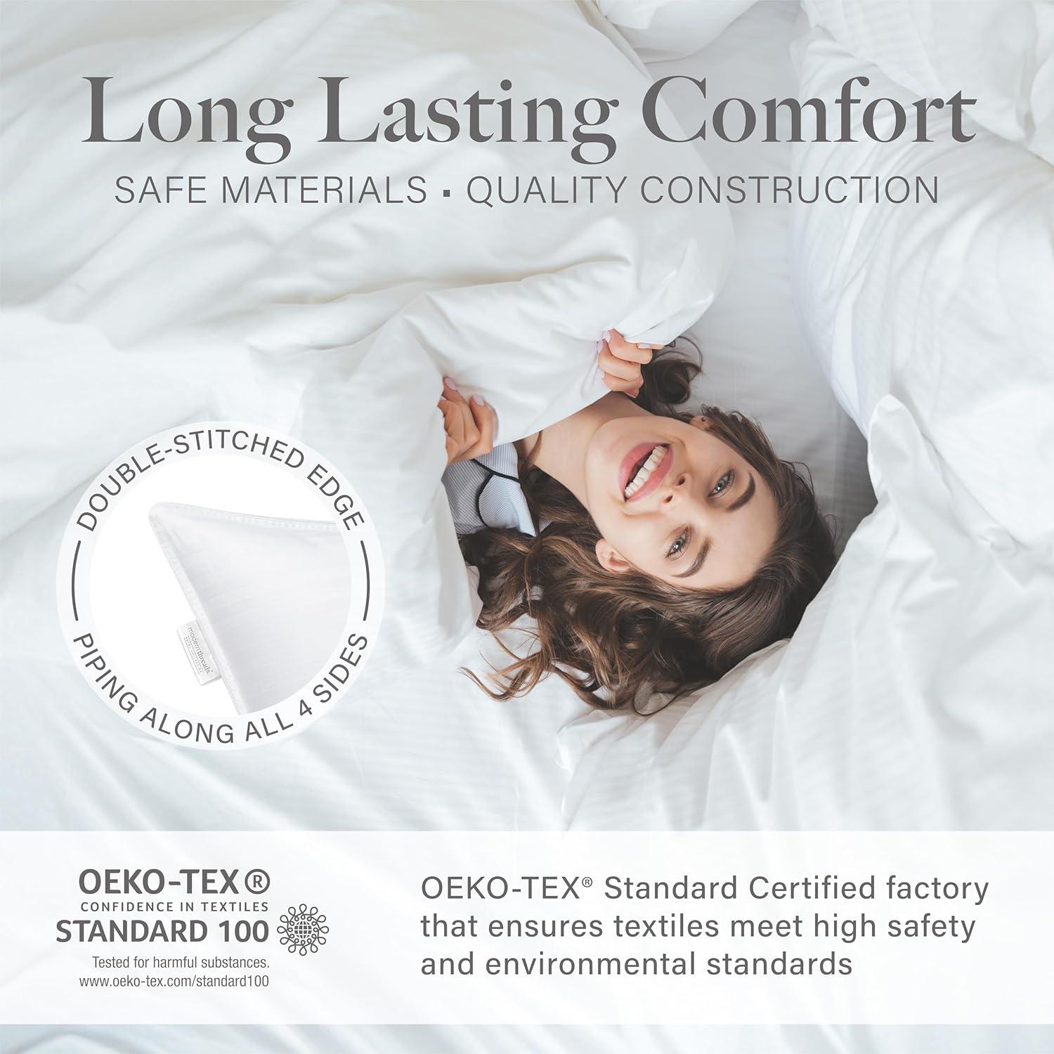 imageModern Threads Hotel Collection Cooling Pillows 2Pack StandardQueen Size Down Alternative GelInfused Pillows for Ultimate Comfort in Back Stomach or Side SleepersWhite