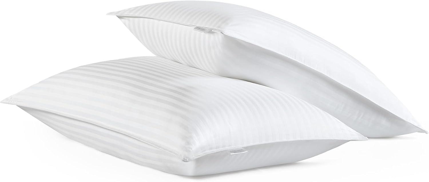 imageModern Threads Hotel Collection Cooling Pillows 2Pack StandardQueen Size Down Alternative GelInfused Pillows for Ultimate Comfort in Back Stomach or Side SleepersWhite