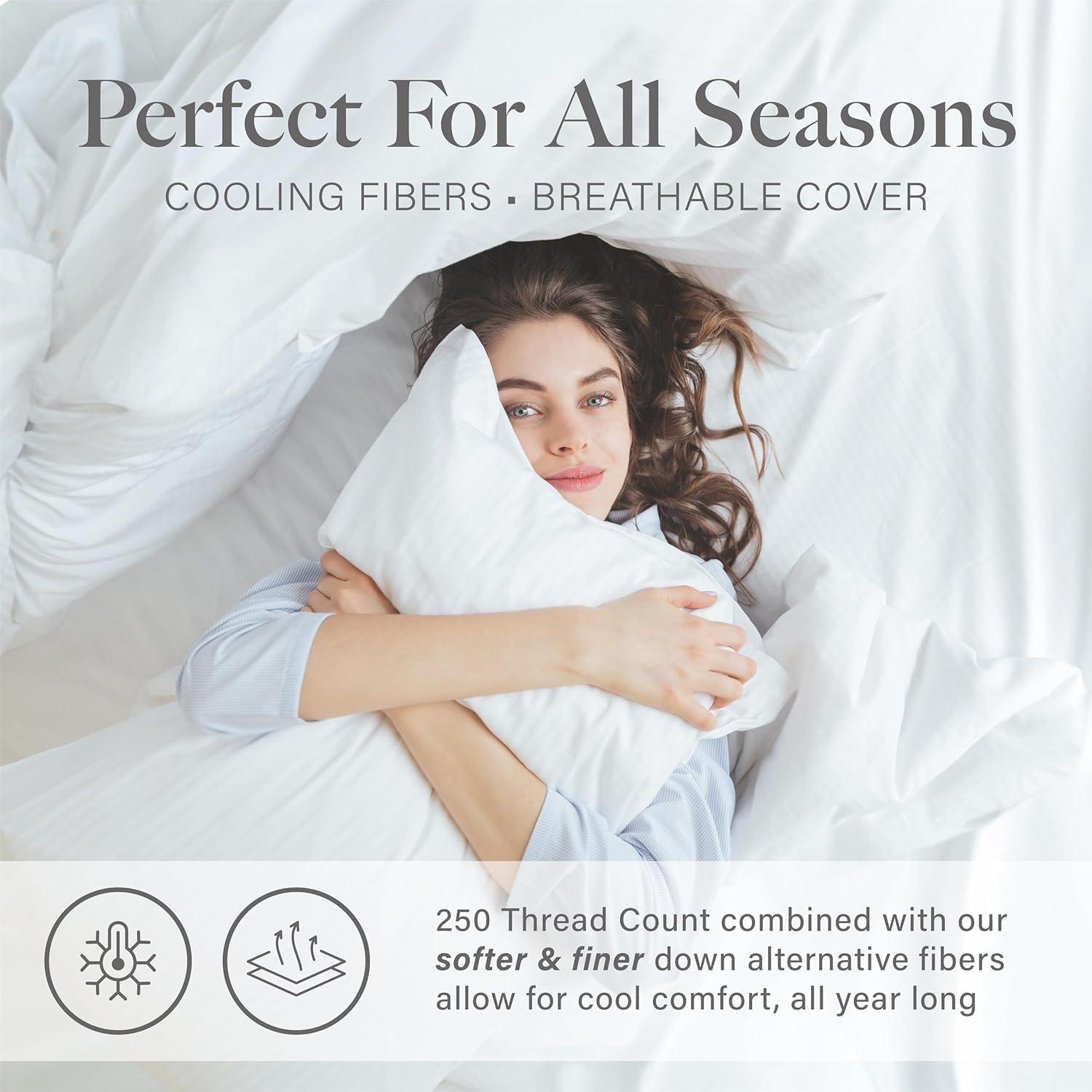 imageModern Threads Hotel Collection Cooling Pillows 2Pack StandardQueen Size Down Alternative GelInfused Pillows for Ultimate Comfort in Back Stomach or Side SleepersWhite
